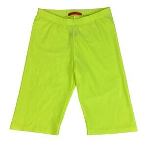 Roma Concept Neon Green Elastic Waist Activewear Yoga Athletic Biker Shorts S